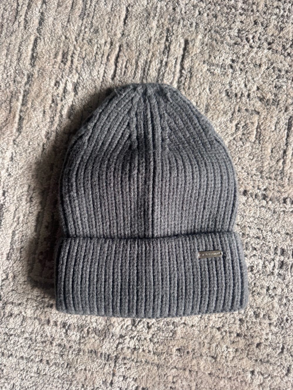 Ribbed Knit Beanie in Gray